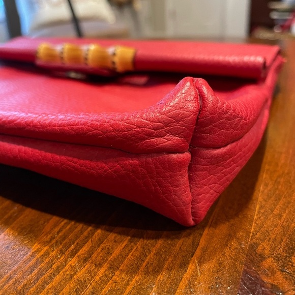 Cecconi Piero Italian leather clutch/wristlet bag with Bamboo handle. P3 - Picture 5 of 8